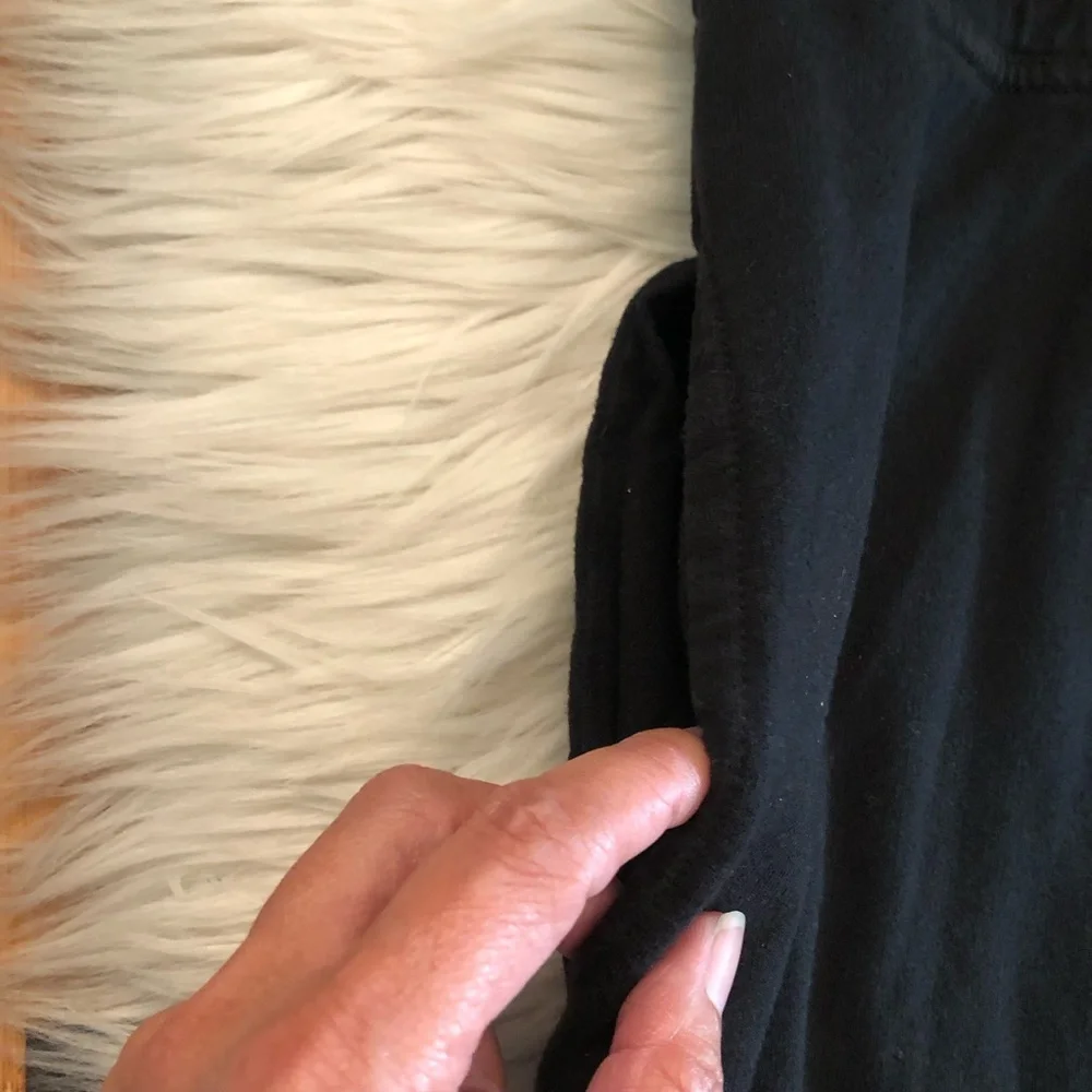 Aerie Black Wide Leg Long Sleeves Drawstring Cotton Half Button Jumpsuit size S